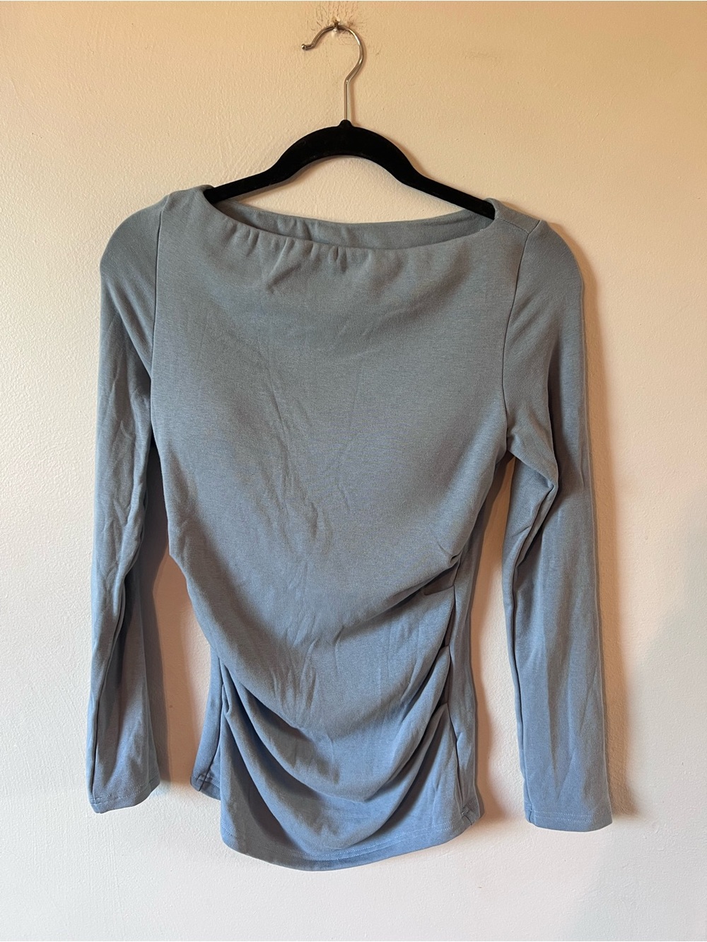 OGL Women’s Long Sleeve Boatneck Top in Dusty Blue